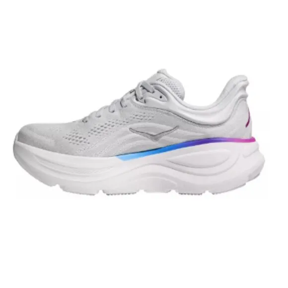 HOKA Women's Bondi 9 Running Shoes-Color: Ash Grey/White