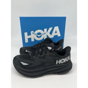 HOKA Women’s Clifton 9 Gore-Tex Running Shoes Black NWB Size 7 B