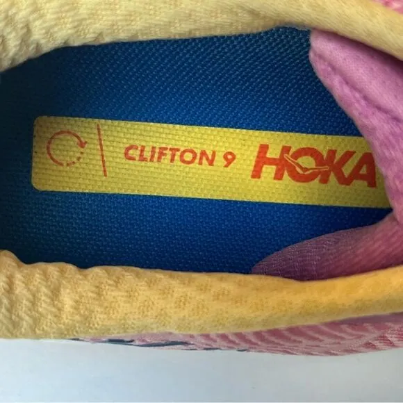 Hoka One Clifton 9 Men's Athletic Shoes Pink/Blue Multi Size 9D