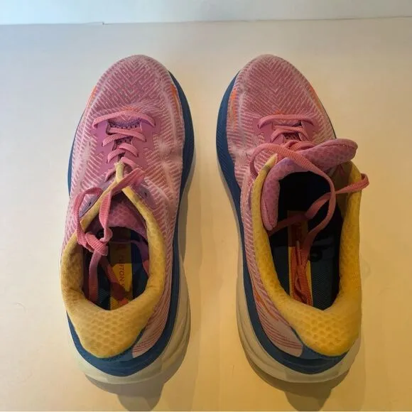 Hoka One Clifton 9 Men's Athletic Shoes Pink/Blue Multi Size 9D