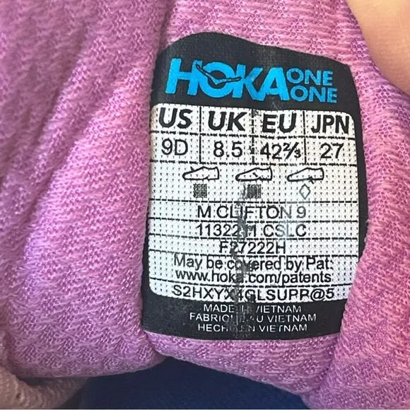Hoka One Clifton 9 Men's Athletic Shoes Pink/Blue Multi Size 9D