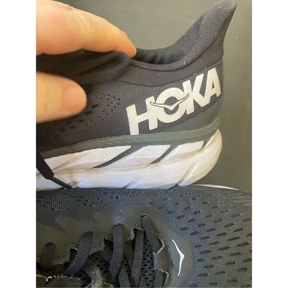 Hoka One One Men's Clifton 7 1110508 BWHT Black Running Shoes Sneakers Size 13