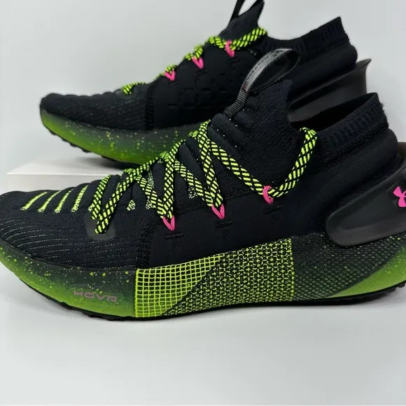 HOVR PHANTOM 3 AMP LIME SURGE MENS RUNNING SHOES SIZE 9.5 INTELLIKNIT GREEN PINK