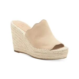 INC Womens Beige 1&quot; Platform Camile Toe Wedge Slip On Espadrille Shoes 10 M