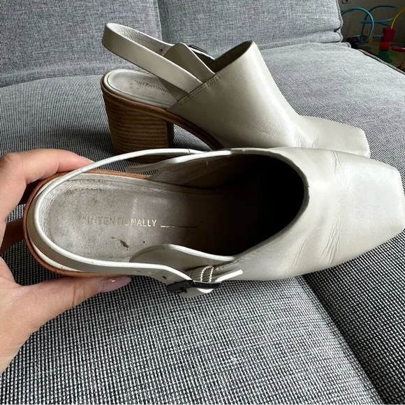 Intentionally Blank Honcho Mule Shoes Slingback Size 9 Women’s Square Toe