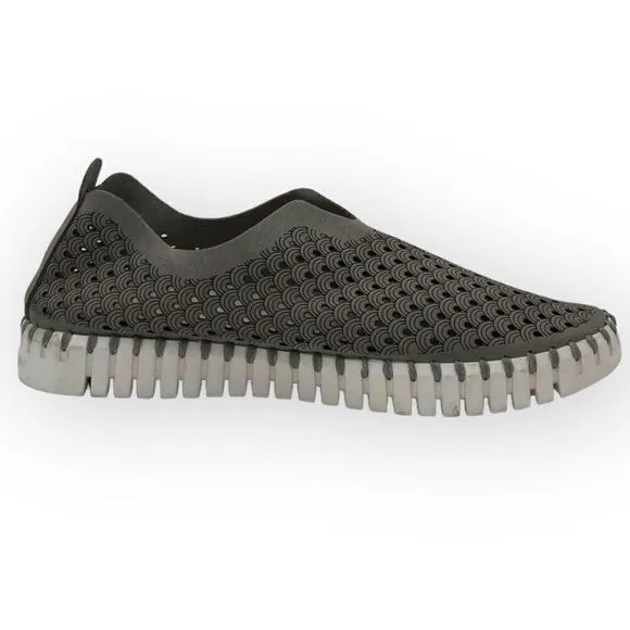 Isle Jacobsen Tulip 139 Perforated Sneaker Slip on Shoes Grey Womens 40 5710502