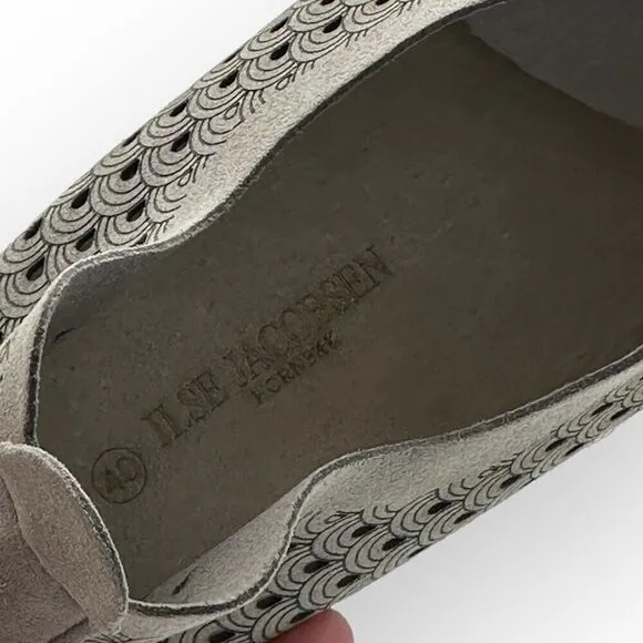 Isle Jacobsen Tulip 139 Perforated Sneaker Slip on Shoes Grey Womens 40 5710502
