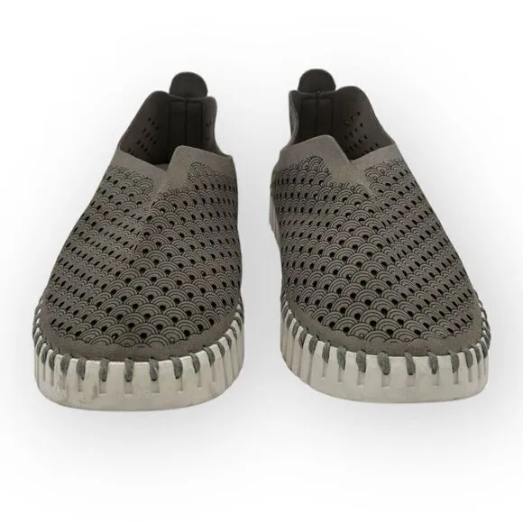 Isle Jacobsen Tulip 139 Perforated Sneaker Slip on Shoes Grey Womens 40 5710502