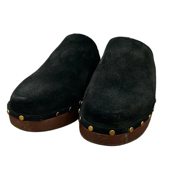 J. Crew Black Suede  Dakota Clogs size 7