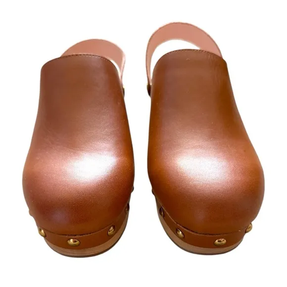 J. Crew Convertible Strap Leather Wood Clogs | 7.5