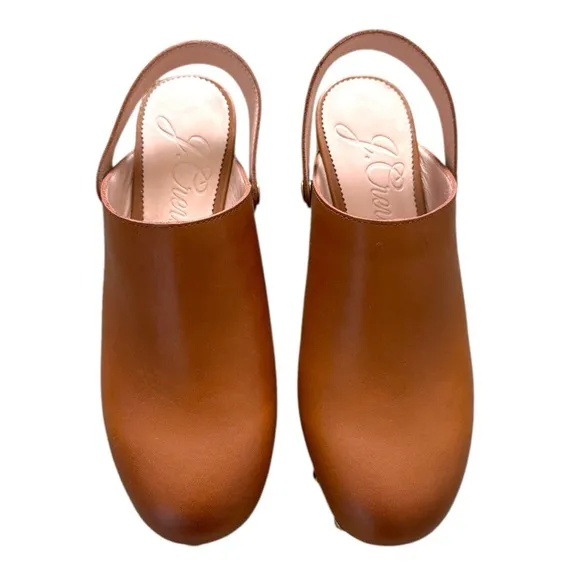 J. Crew Convertible Strap Leather Wood Clogs | 7.5