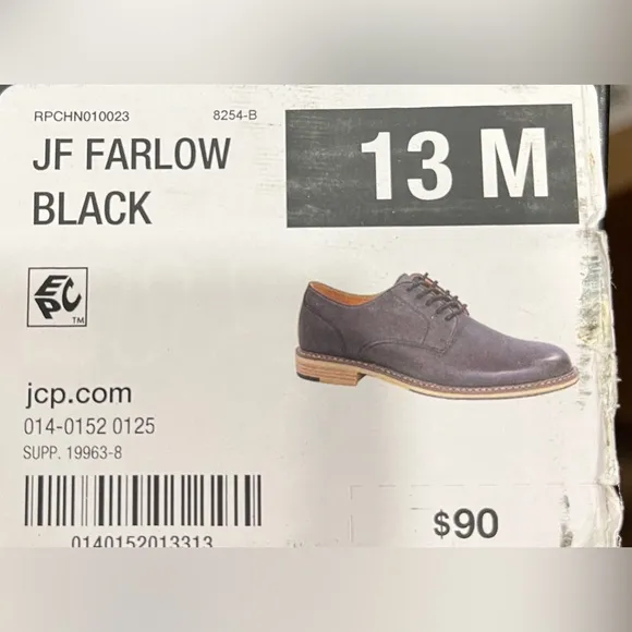 J. Ferrar Mens Farlow Oxford Shoes. Size:13. Color:‎ Black