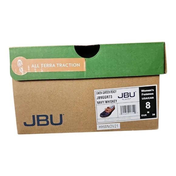 JBU By Jambu Women's Gwen-Garden Ready Duck Shoes - Navy/Whiskey Size 8 NIB
