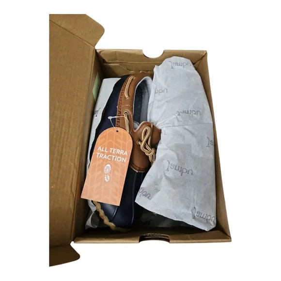 JBU By Jambu Women's Gwen-Garden Ready Duck Shoes - Navy/Whiskey Size 8 NIB