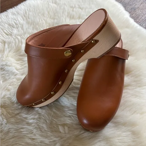 J.Crew Convertible Classic Leather Clogs Size: 8.5 Brown