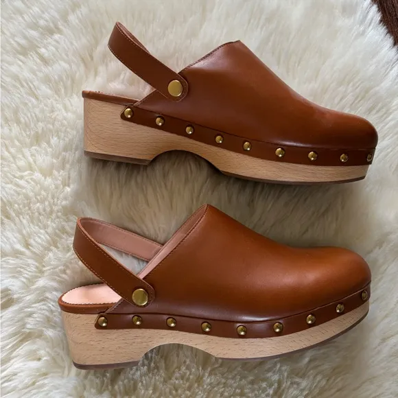 J.Crew Convertible Classic Leather Clogs Size: 8.5 Brown