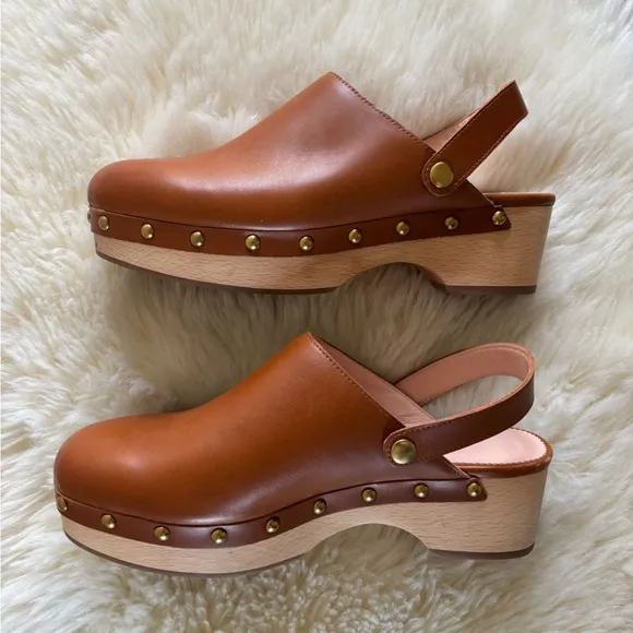 J.Crew Convertible Classic Leather Clogs Size: 8.5 Brown
