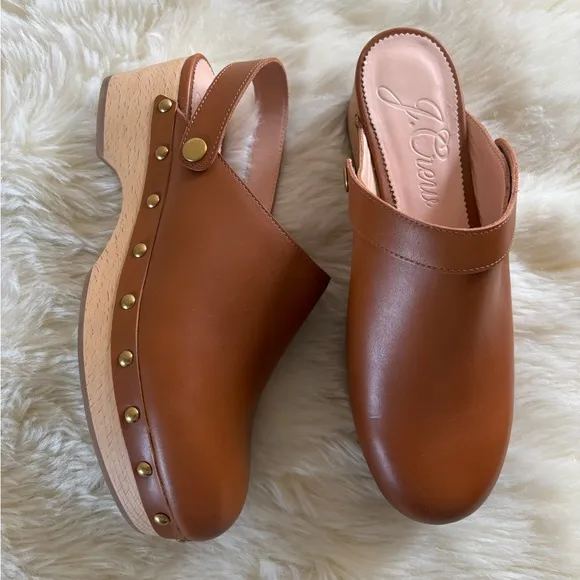 J.Crew Convertible Classic Leather Clogs Size: 8.5 Brown