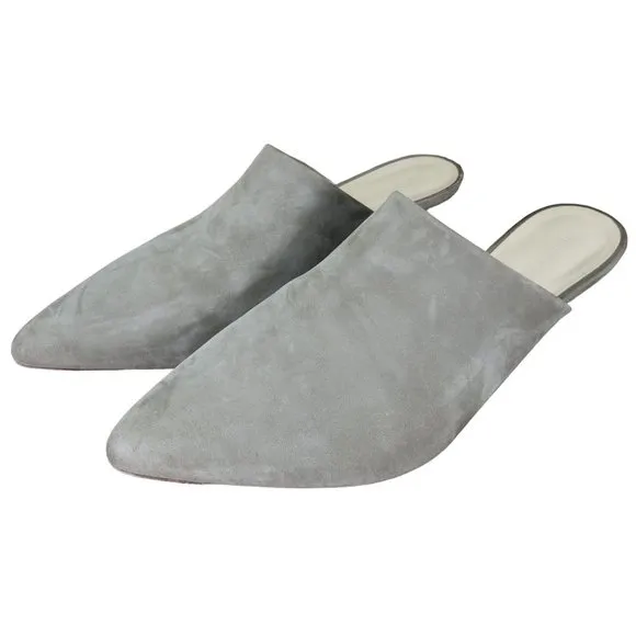 Jenni Kayne Kitten Heel Mule Nubuck Leather Pointed Toe Size 40 Slide On Shoes