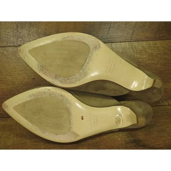 Jenni Kayne Kitten Heel Mule Nubuck Leather Pointed Toe Size 40 Slide On Shoes