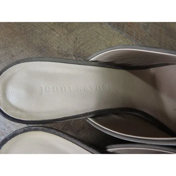 Jenni Kayne Kitten Heel Mule Nubuck Leather Pointed Toe Size 40 Slide On Shoes