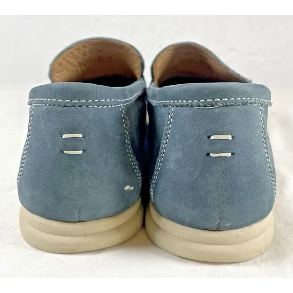 Johnnie-O Malibu Mens 9.5M Blue Suede Slip-on Moccasin Loafers M29719 Shoes