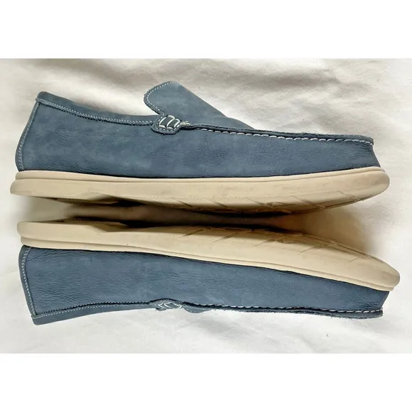 Johnnie-O Malibu Mens 9.5M Blue Suede Slip-on Moccasin Loafers M29719 Shoes