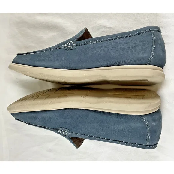 Johnnie-O Malibu Mens 9.5M Blue Suede Slip-on Moccasin Loafers M29719 Shoes