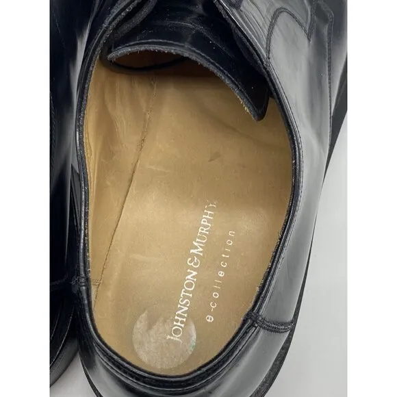 Johnston &amp; Murphy Black Lace Up Shoes Made In Italy ( Model #15-5265) Size 12