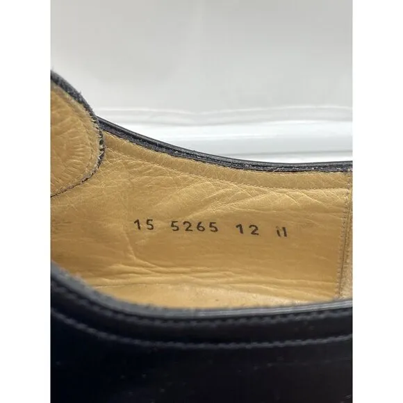 Johnston &amp; Murphy Black Lace Up Shoes Made In Italy ( Model #15-5265) Size 12