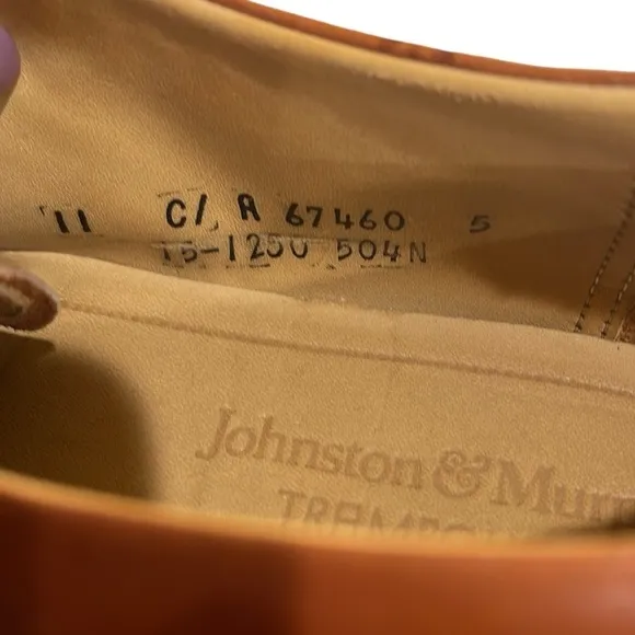 Johnston &amp; Murphy Brown Leather Lace Up Oxford Leather  Shoes SZ 11