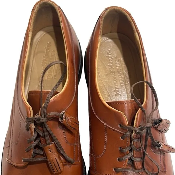 Johnston &amp; Murphy Brown Leather Lace Up Oxford Leather  Shoes SZ 11