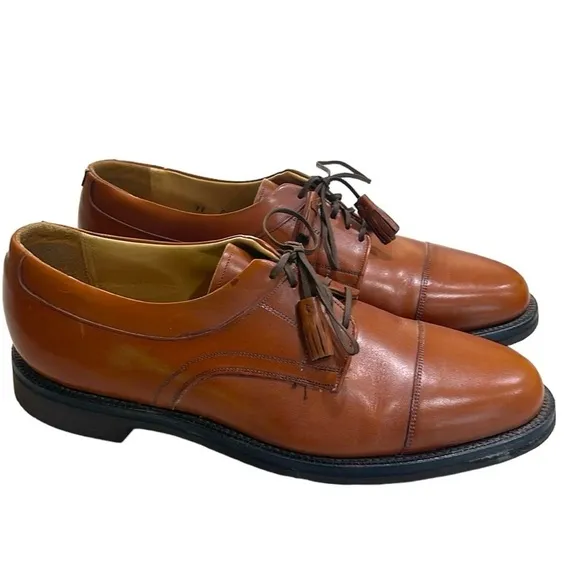 Johnston &amp; Murphy Brown Leather Lace Up Oxford Leather  Shoes SZ 11