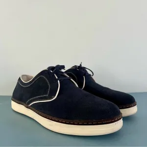 Johnston &amp; Murphy Denby Navy Blue Suede Cap Toe Lace Up Oxford Shoes