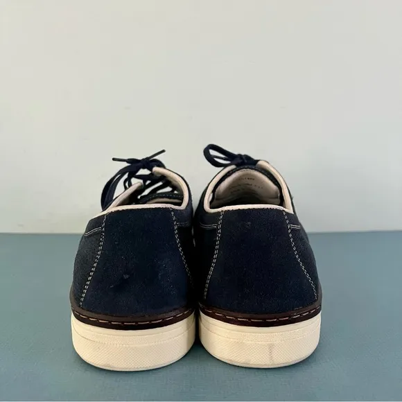 Johnston &amp; Murphy Denby Navy Blue Suede Cap Toe Lace Up Oxford Shoes