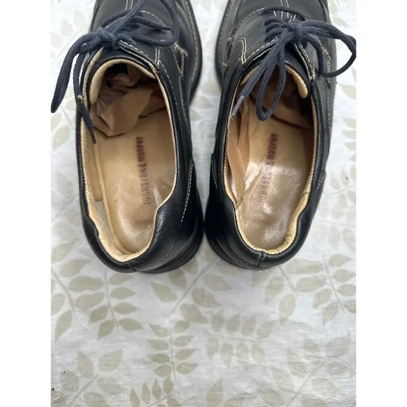 Johnston &amp; Murphy Shuler Bicycle Men's Size‎ 10 W Black Leather Shoes  20-7222