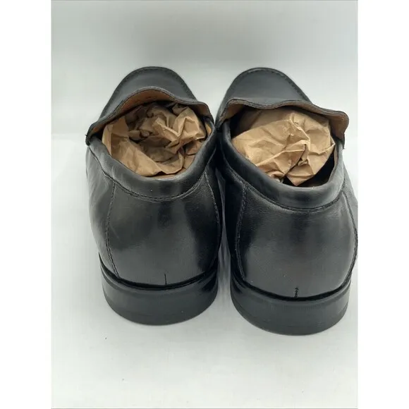 Johnston Murphy Men's 11M Hawkins Venetian Glove Black Leather Loafer  Sheepskin