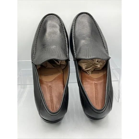 Johnston Murphy Men's 11M Hawkins Venetian Glove Black Leather Loafer  Sheepskin
