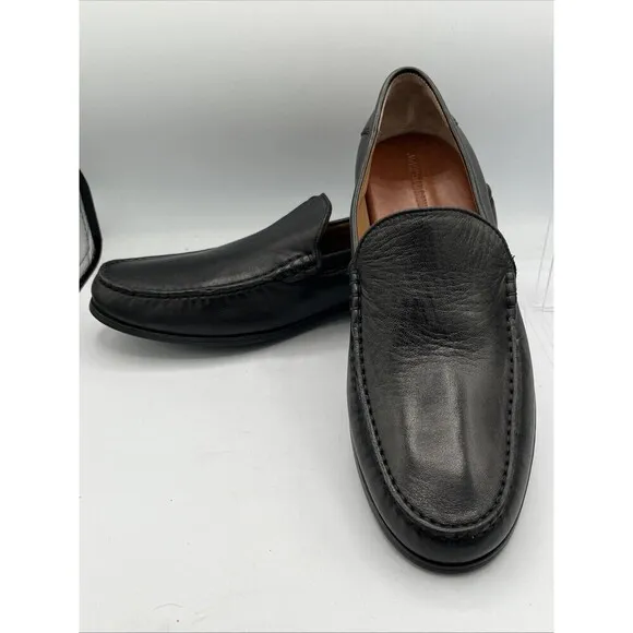Johnston Murphy Men's 11M Hawkins Venetian Glove Black Leather Loafer  Sheepskin