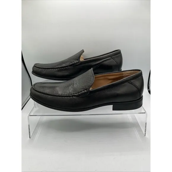 Johnston Murphy Men's 11M Hawkins Venetian Glove Black Leather Loafer  Sheepskin