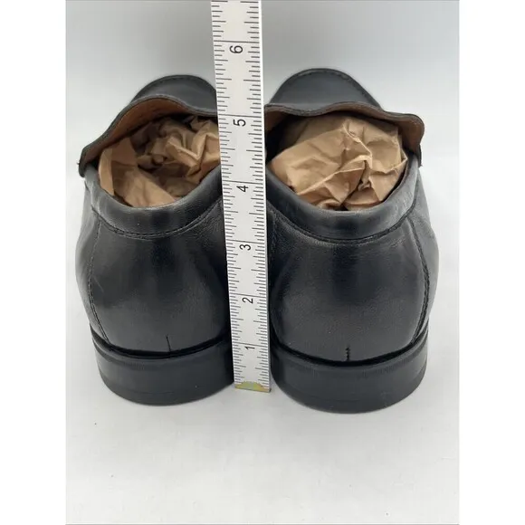 Johnston Murphy Men's 11M Hawkins Venetian Glove Black Leather Loafer  Sheepskin