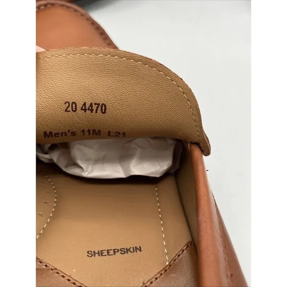 Johnston Murphy Men's 11M Hawkins Venetian Glove Leather Loafer Cognac Sheepskin