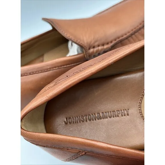 Johnston Murphy Men's 11M Hawkins Venetian Glove Leather Loafer Cognac Sheepskin