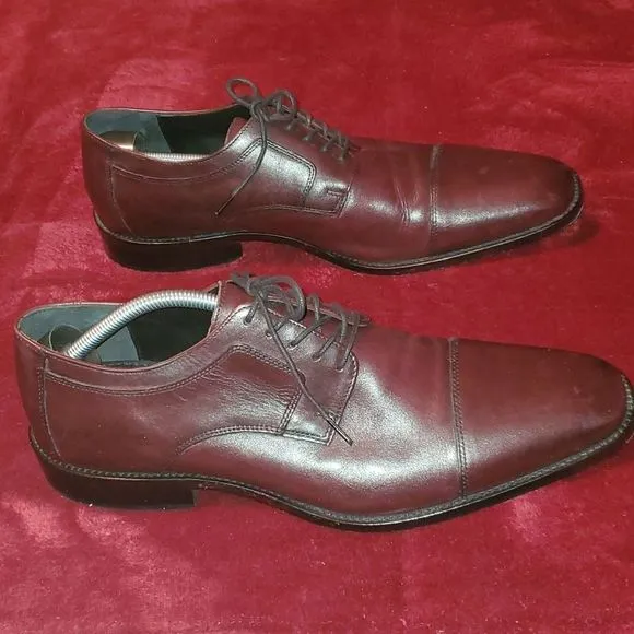 JOHNSTON &amp; MURPHY J. Murphy Novick Burgundy Cap Toe Shoes | Size‎ 13M 59-11703
