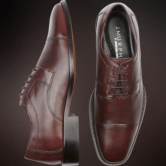 JOHNSTON &amp; MURPHY J. Murphy Novick Burgundy Cap Toe Shoes | Size‎ 13M 59-11703