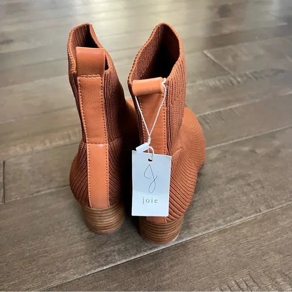 Joie Neely Block Heel Pull On Shoes Knit 7.5 Sock-ribbed Booties Ankle Boots