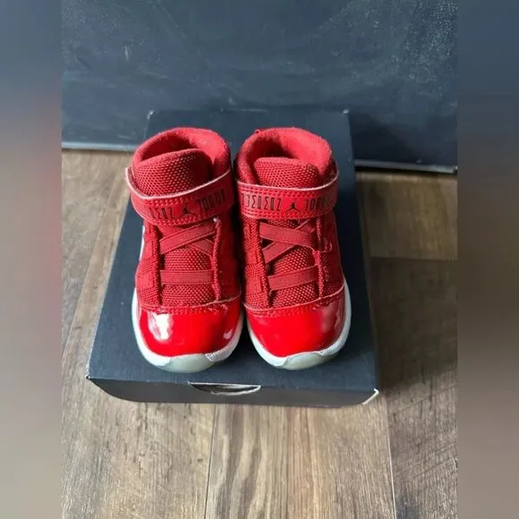 Jordan 11 Retro 'Win Like 96', Gym-Red, Toddler, Size 5C, Preowned