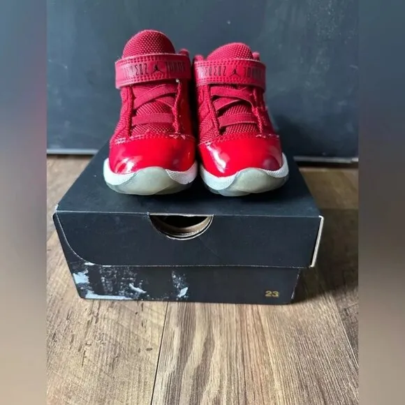 Jordan 11 Retro 'Win Like 96', Gym-Red, Toddler, Size 5C, Preowned
