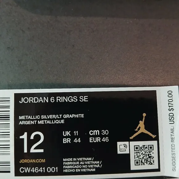 JORDAN 6 RINGS 3M (2020) - (CW4641-001)