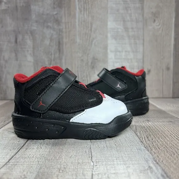 Jordan Max Aura 4 (TD) Baby's Sneaker Black Gym Red-White Size 5C DQ8402-061